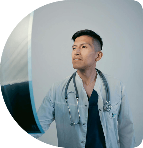 Doctor reviewing medical imaging